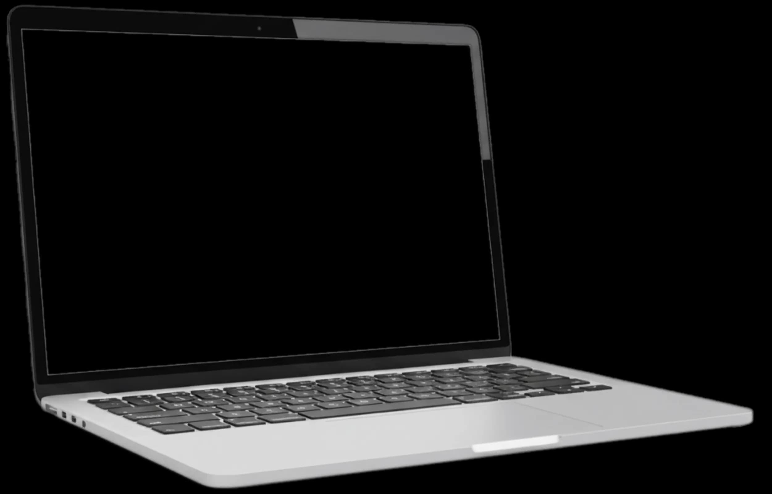 Laptop z wyświetlonym projektem